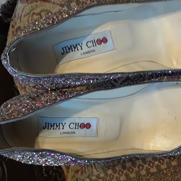 Jimmy Choo multicolor glitter platform shoes size 9 or 39 EU - Picture 8 of 8